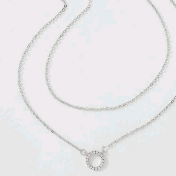 2pcs Silver Ring Charm Pendant Necklace - Picture 3 of 4